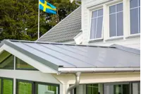 Plåttak bandtäckt isolerat